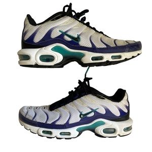 Nike Air Max Plus White and Blue Sneakers